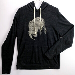 Organic Cotton Blend Hoodie Men’s Large Charcoal Made in USA | United By Blue